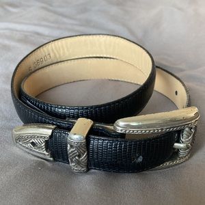 Brighton Black Snake Leather Belt